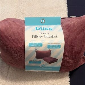 Bliss Travel Pillow Blanket - Mauve